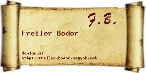 Freiler Bodor névjegykártya